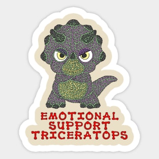 Emotional Support Triceratops Sticker